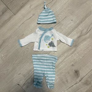 Gerber 3-Piece Baby Boys Dino Blues Take Me Home Set - Preemie